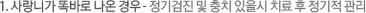 1. 사랑니가 똑바로 나온 경우 - 정기검진 및 충치 있을시 치료 후 정기적 관리