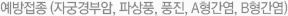 예방접종 (자궁경부암, 파상풍, 풍진, A형간염, B형간염)